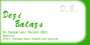 dezi balazs business card